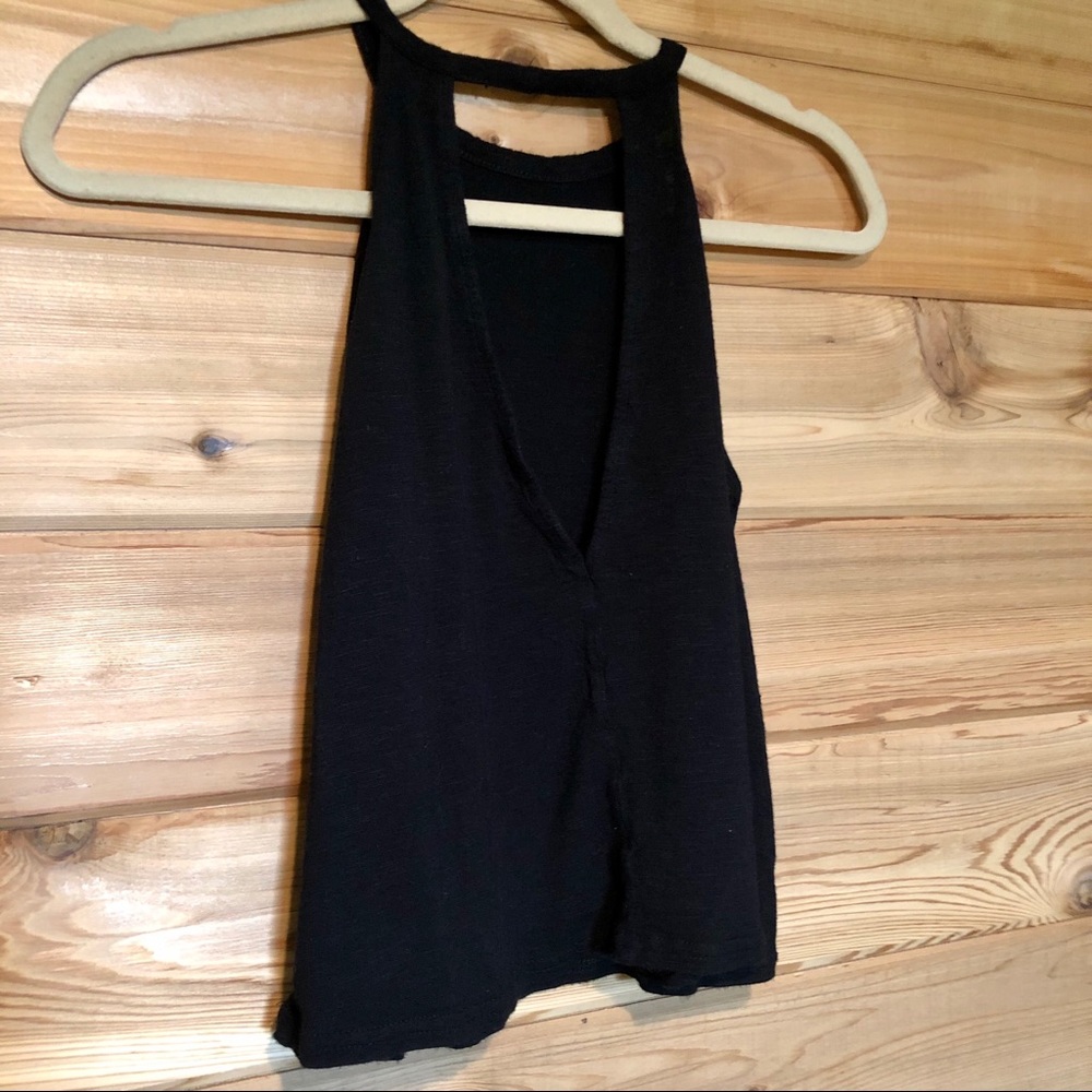 Open Back Black Tank Top